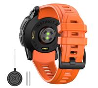 TiMOVO 22mm Silicone Watch Strap Compatible with Garmin Instinct 3 solar 45mm/Instinct 3 amoled 45mm, Durable Soft Bracelet Sport Watchbands Breathable Waterproof Replacement Band for Men Women,Orange
