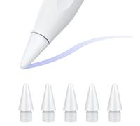 TiMOVO 5 Pack Tips for Apple Pencil 1st/2nd Generation/USB-C/Apple Pencil Pro, No Wear Out Precise Control Apple Pencil Replacement Tips Nibs iPencil Tips for iPad Pro/Air/Mini Pencil, White