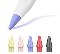 TiMOVO 5 Pack Tips for Apple Pencil 1st/2nd Generation/USB-C/Apple Pencil Pro, Precise Control Apple Pencil Replacement Tips Nibs iPencil Tips for iPad Pro/Air/Mini, (Black/Red/Pink/Yellow/Purple)