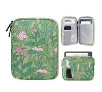 TiMOVO 6-7 Inch Tablet Sleeve for eReader Book Paperwhite/Colorsoft Signature Edition, Protective Sleeve Cover Case with Pocket for E-Reader/Oasis & Kobo Devices, Green Flower