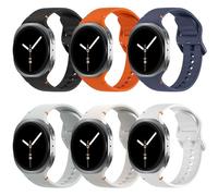 TiMOVO 6 Pack Sport Bands for Samsung Galaxy Watch 8 40mm 44mm/Galaxy Watch 8 Classic 46mm (2025), Soft Silicone Replacement Strap for Women Men, M/L