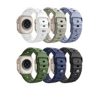 TiMOVO 6 Pack Sport Strap Compatible with Apple Watch Ultra 3/2/1 49mm 46mm 45mm 44mm 42mm for Men, Soft Silicone Replacement Strap for iWatch SE 3/2/1, Series 11 10 9 8 7 6 5 4 3 2 1