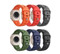 TiMOVO 6 Pack Sport Strap Compatible with Apple Watch Ultra 3/2/1 49mm 46mm 45mm 44mm 42mm for Men, Soft Silicone Replacement Strap for iWatch SE 3/2/1, Series 11 10 9 8 7 6 5 4 3 2 1