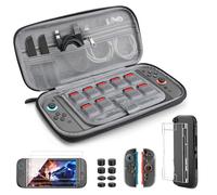 TiMOVO Accessories Bundle Kit for Nintendo Switch 2, 14 in 1 Switch 2 Accessories with Carrying Case, PC Protective Cover, TPU JoyCon Case, 2 Pack Screen Protectors and 8 Pack Thumb Grip Caps, Black