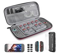 TiMOVO Accessories Bundle Kit for Nintendo Switch 2, 14 in 1 Switch 2 Accessories with Carrying Case, PC Protective Cover, TPU JoyCon Case, 2 Pack Screen Protectors and 8 Pack Thumb Grip Caps, Red