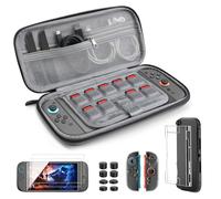 TiMOVO Accessories Bundle Kit for Nintendo Switch 2, 14 in 1 Switch 2 Accessories with Carrying Case, PC Protective Cover, TPU JoyCon Case, 2 Pack Screen Protectors and 8 Pack Thumb Grip Caps, Gray