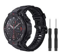 TiMOVO Band Replacement Compatible with Huami T-Rex/T-Rex pro Smartwatch, Soft Silicone Adjustable Watch Band, Skin-Friendly Strap for T-Rex/T-Rex Pro with 2 Install Tools - Black