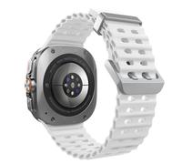 TiMOVO Breathable Sport Band Compatible with Samsung Galaxy Watch Ultra band 47mm(2025/2024), Ocean Silicone Waterproof Soft Watch Band Fits Galaxy Watch Ultra Bands, White