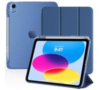 TiMOVO Case for iPad A16 11th Generation 2025 11 Inch/iPad 10th Generation 2022 10.9 Inch with Pencil Holder, Slim Stand Cover with Translucent Back, Support Touch ID, Auto Wake/Sleep, Abyss Blue