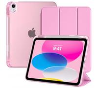 TiMOVO Case for iPad A16 11th Generation 2025 11 Inch/iPad 10th Generation 2022 10.9 Inch with Pencil Holder, Slim Stand Cover with Translucent Back, Support Touch ID, Auto Wake/Sleep, Flowers Pink