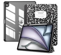 TiMOVO for New iPad Air 13 inch (M2) Case 2024 with Pencil Holder, Slim Stand Protective Cover with Clear Transparent Back Shell for iPad Air 13 inch, Auto Wake/Sleep, Black Notebook