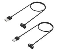 TiMOVO Charger Compatible with TicWatch Pro 5/Pro 3/TicWatch Pro 3 LTE, 2 Pcs 3.3 Ft Magnetic Charging Dock, USB Charging Cable Clip Cradle, Replacement Charger Power Cable Cord, Black