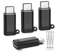 TiMOVO Lightning to USB C Adapter, 4 Pack for Lightning Female to USB C Male Adapter, Anti-lost Cords for i-Phone 15/16 Pro Max Plus,iPad Pro/Air,Fast Charging/Data Transfer, Not for Audio/OTG-Black