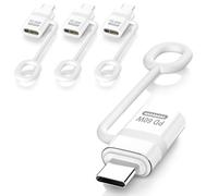 TiMOVO Lightning to USB C Adapter, 4 Pack Lightning Female to USB C Male Adapter with 60W Fast Charge & Anti-Lost Loop for iPhone 16/15 Pro Max/Pro/Plus, iPad, MacBook Pro/Air, Galaxy S25/S24-White
