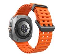 TiMOVO Ocean Silicone Sport Strap for Samsung Galaxy Watch Ultra band 47mm(2025/2024), Adjustable Bracelet Breathable Soft Waterproof Watch Band for Galaxy Watch Ultra Straps, Orange