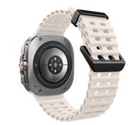 TiMOVO Ocean Silicone Sport Strap for Samsung Galaxy Watch Ultra band 47mm(2025/2024), Adjustable Bracelet Breathable Soft Waterproof Watch Band for Galaxy Watch Ultra Straps, Starlight