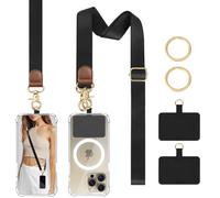 TiMOVO Phone Lanyard Crossbody Wrist Strap, Adjustable Anti-Theft Phone Strap for All Phone Case, Universal Cell Phone Neck lanyard for Women and Men, Black