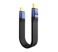 TiMOVO Short USB C to USB C Cable, 240W USB Type C Charger Data Cable with 8K Display, 40Gbps USB 4.0 OTG Adapter for Thunderbolt 4/3, iPad, MacBook, iPhone 15/16 Plus Pro Max, Samsung, Blue + Black