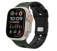 TiMOVO Sport Band Compatible With Apple Watch Band 49mm 46mm 45mm 44mm 42mm for Women Men, Soft Silicone Replacement Strap for iWatch Ultra 2/Ultra/Series 10/9/8/7/6/5/4/3/2/1/SE 2/SE,Army Green/Black