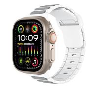 TiMOVO Sport Strap Compatible with Apple Watch 42/44/45/46/49mm, Soft Silicone Breathable Replacement Straps for iWatch Ultra 3/2/1, Series 11/10/9/8/7/6/5/4/3/2/1/SE 3/2/1, Gray White