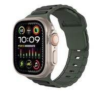 TiMOVO Sport Strap Compatible with Apple Watch 42/44/45/46/49mm, Soft Silicone Breathable Replacement Straps for iWatch Ultra 3/2/1, Series 11/10/9/8/7/6/5/4/3/2/1/SE 3/2/1, Black Army Green