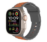 TiMOVO Sport Strap Compatible with Apple Watch 42/44/45/46/49mm, Soft Silicone Breathable Replacement Straps for iWatch Ultra 3/2/1, Series 11/10/9/8/7/6/5/4/3/2/1/SE 3/2/1, Orange Gray