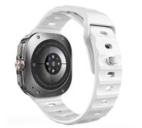TiMOVO Sport Strap Compatible with Samsung Galaxy Watch Ultra band 47mm(2025/2024), Soft Silicone Adjustable Band with a Steel Buckle for Galaxy Watch Ultra Bands, White