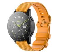 TiMOVO Sports Band Compatible with Vivoactive4/Venu2/Forerunner 265/Forerunner 255/Forerunner 265 Music/Forerunner 255 Music, 22mm Soft Silicone Adjustable Watch Straps Replacement, Amber Yellow