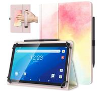 TiMOVO Universal Case for 10.1 Inch Android Tablet with Pen Loop, Lightweight Folding Stand Cover with Hand Strap for All 9.6"-11" Touchscreen Tablet, Rainbow