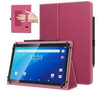 TiMOVO Universal Case for 10.1 Inch Android Tablet with Pen Loop, Lightweight Folding Stand Cover with Hand Strap for All 9.6"-11" Touchscreen Tablet, Magenta