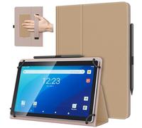 TiMOVO Universal Case for 10.1 Inch Android Tablet with Pen Loop, Lightweight Folding Stand Cover with Hand Strap for All 9.6"-11" Touchscreen Tablet, Clay