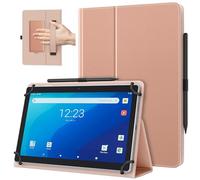 TiMOVO Universal Case for 10.1 Inch Android Tablet with Pen Loop, Lightweight Folding Stand Cover with Hand Strap for All 9.6"-11" Touchscreen Tablet, Rose Gold