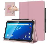 TiMOVO Universal Case for 10.1 Inch Android Tablet with Pen Loop, Lightweight Folding Stand Cover with Hand Strap for All 9"-11" Touchscreen Tablet, Light Pink