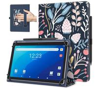 TiMOVO Universal Case for 10.1 Inch Android Tablet with Pen Loop, Lightweight Folding Stand Cover with Hand Strap for All 9"-11" Touchscreen Tablet, Colorful Flower