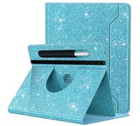 TiMOVO Universal Case for 9-11 Inch Tablet, 360 Degree Rotating Stand Protective Cover with Pen Pocket for 9 10 10.1 Inch Android Touchscreen Tablet, Glitter Sky Blue