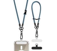 TiMOVO Universal Phone Lanyard, Adjustable Cell Phone Chain Anti-Theft Crossbody Strap for iPhone 15 Pro Max and Most Smartphones, Crossbody Neck Strap×1, Wrist Strapx1, Lanyard Patch×2, Dark Blue