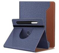 TiMOVO Universal Rotating Case for 11 Inch Tablet, Blue Brown | 360 Degree Rotating Stand, Pen Pocket, 9 10 10.1 Inch Android Touchscreen Compatible
