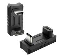 TiMOVO USB C 180 Degree Adapter 2 Pack,180 Degree USB-C Adapter Converter Type C Male to USB-C Female Extender Support 140W Fast PD Charging for ROG Ally/Steam Deck Legion Go Accessories Adaptor