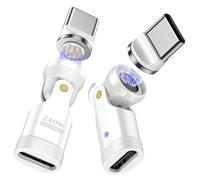 TiMOVO USB C Magnetic Adapter, (2 Pack) PD 240W Charging, Data Transfer, Right Angle C to C Adapter Extender for iPad/iPhone, White