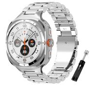 TiMOVO Watch Band Compatible with Sam-sung galaxy watch ultra 47mm(2025/2024), Quick Release Stainless Steel Detachable Strap Fold Clasp for Men, Silver