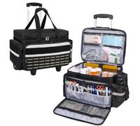Timoxi Rolling Medical Bag - Insulated Waterproof Nurse Bag with Trolley