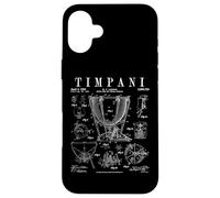 Timpani Kettle Drum Vintage Patent Timpanist Drawing Print Case for iPhone 16 Plus