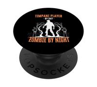 Timpani Player by Day Zombie by Night Funny Halloween Music PopSockets Adhesive PopGrip