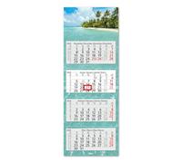 Timr 4-Month Calendar 2026 - Wall Calendar 4 Months with Slider - 90 cm Four-Month Calendar Multilingual D/GB/F/ES I Caribbean I tr314