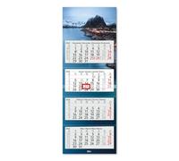 Timr 4-Month Calendar 2026 - Wall Calendar 4 Months with Slider - 90 cm Four-Month Calendar Multilingual D/GB/F/ES I Lofoten/Norway I tr312