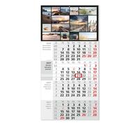Timr 4 month calendar 2027 Maritime - tr494 | 4-Month Calendar with Date Slider, 65.5 cm, Multilingual (DE EN FR), with Blue Nature Photos Collage