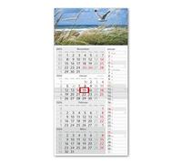 Timr 4-Month Calendar Striped Calendar 2026 - Wall Calendar 4 Months with Slider - 60 cm Four-Month Calendar to Enter I Motif Dunes Seagull I tr321