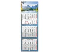 Timr 6-Month Calendar 2026 - Wall Calendar 6 Months with Slider - 95 cm Six-Month Calendar Multilingual D/GB/F/ES I Lake Motif I tr355