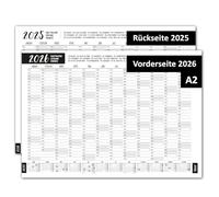 Timr Wall Calendar 2026 Including 2025 Motif Typo - DIN A2 Calendar 12 Months I on Both Sides I tr298