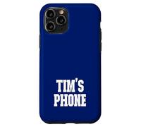 Tim's Phone Tim Name Personalized White Blue Case for iPhone 11 Pro